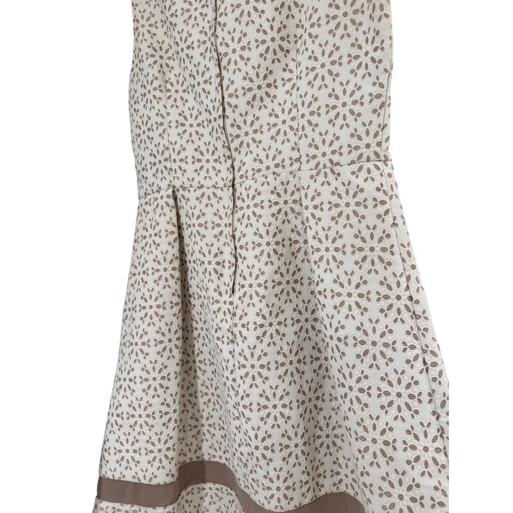 Esley Eyelet Floral Dress Women Size S Cream‎ Taupe Good Sleeveless Fit Flare - Picture 6 of 6